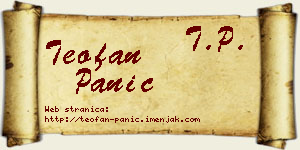 Teofan Panić vizit kartica
